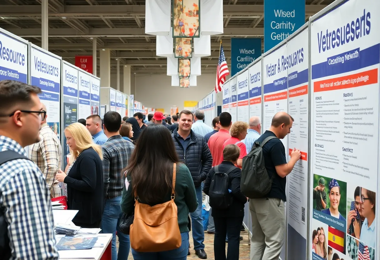 Veterans interacting with support organizations at the VA Augusta Expo