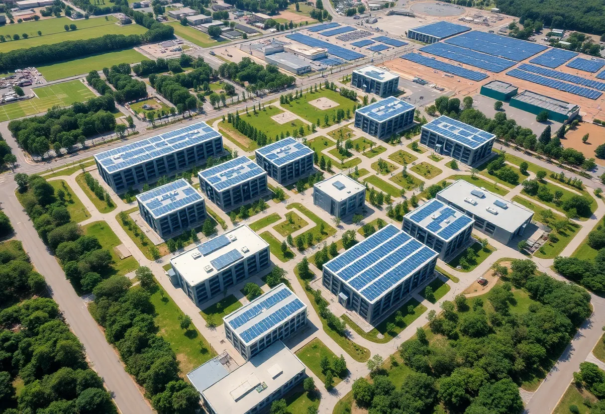 Aerial view of White Oak Technology Park under development