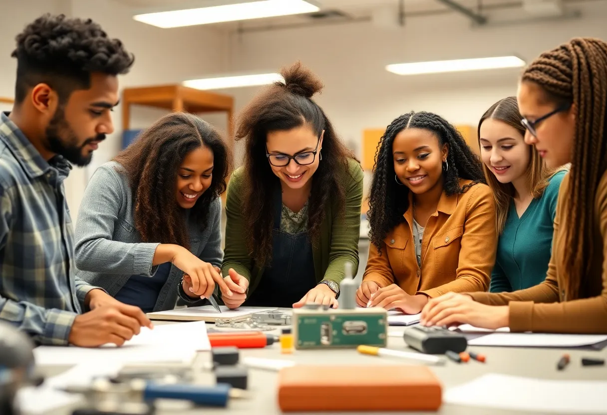 Students engaged in vocational training at a technical college in Georgia