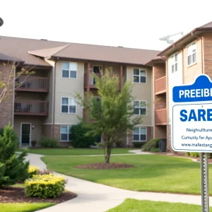 Security features at an apartment complex in Augusta, Georgia