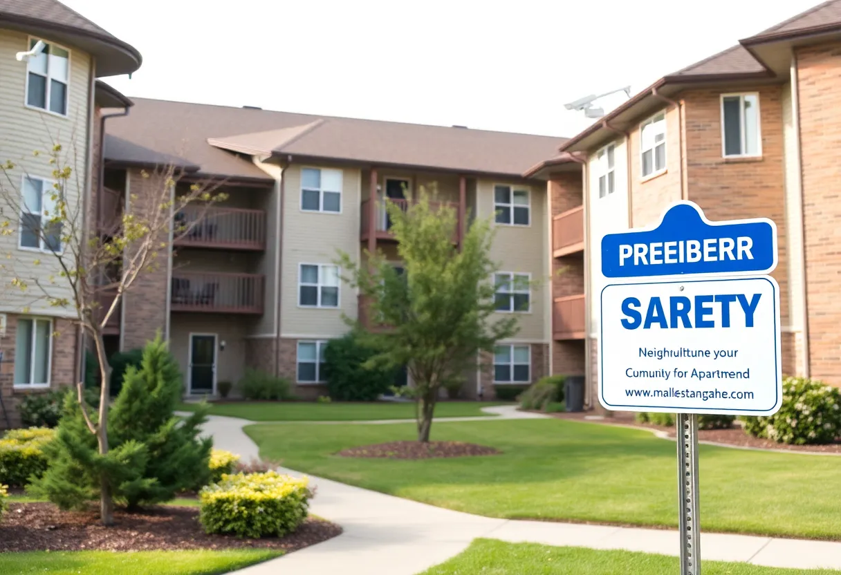 Security features at an apartment complex in Augusta, Georgia