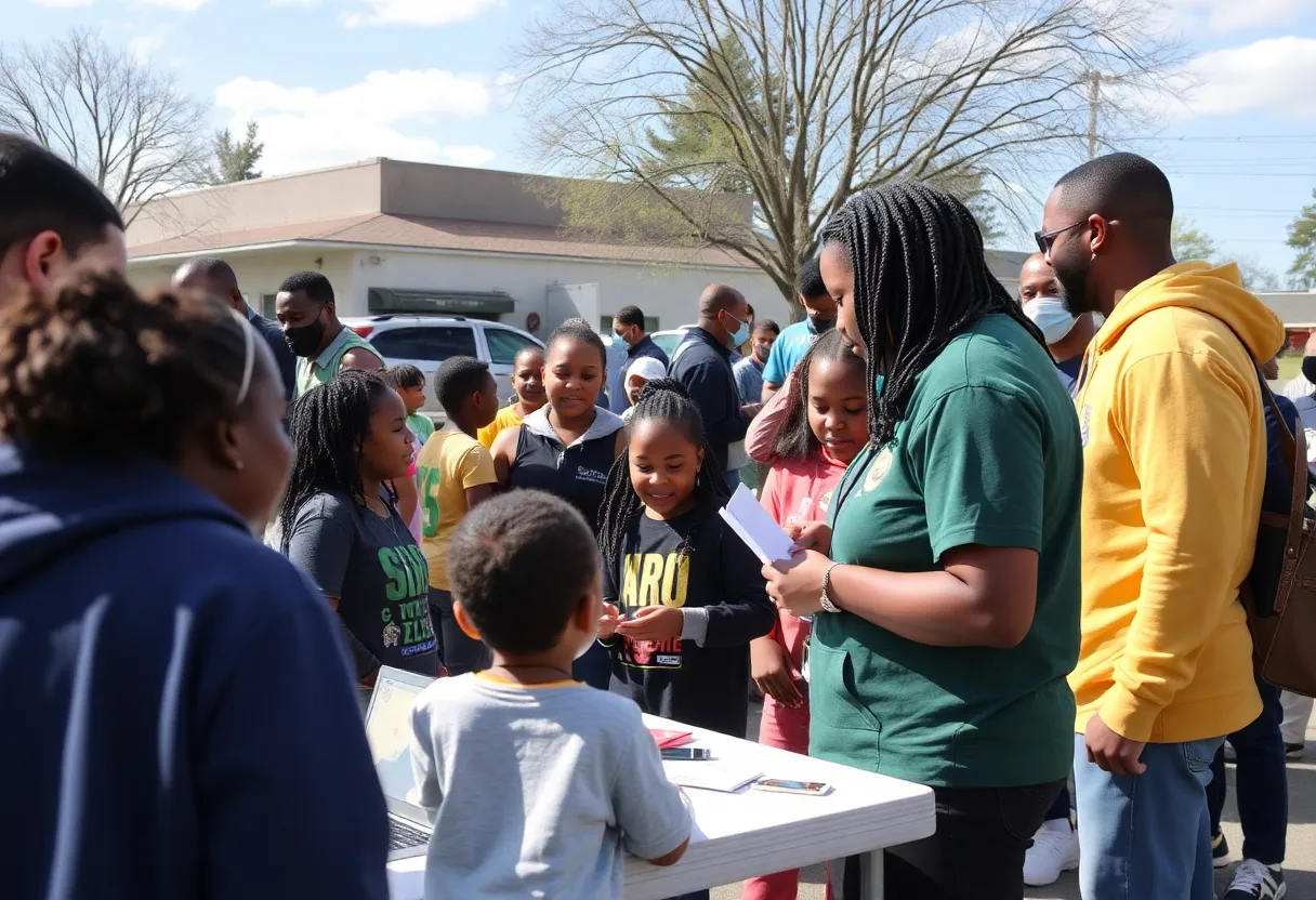 Community members participating in youth activities in Augusta