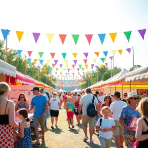 Families enjoying a vibrant festival in Augusta