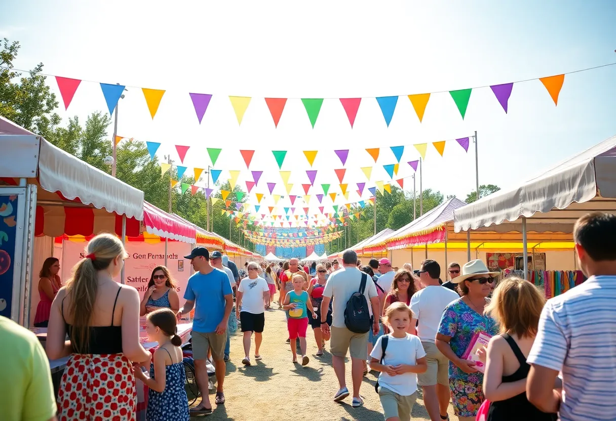 Families enjoying a vibrant festival in Augusta