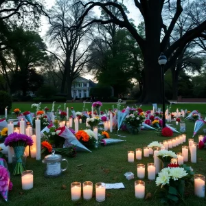 Community gathering in Augusta for memorial