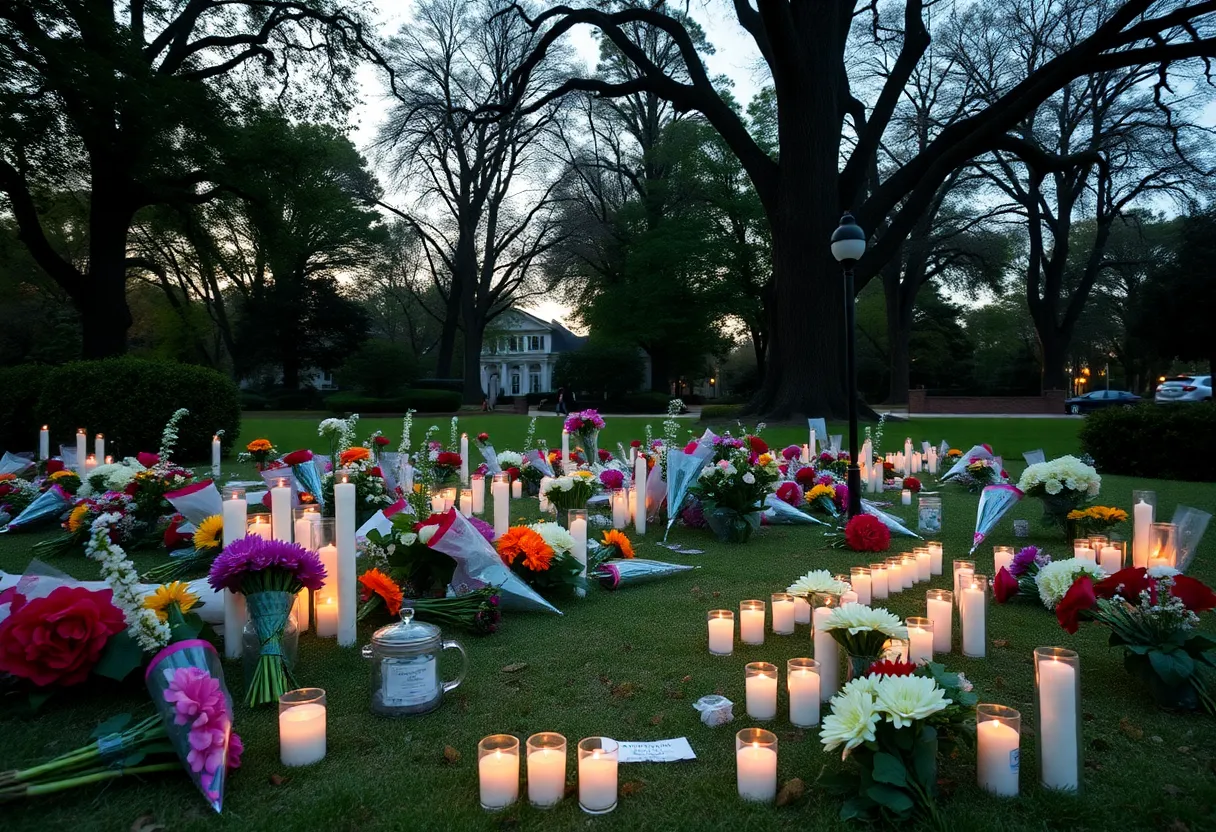 Community gathering in Augusta for memorial
