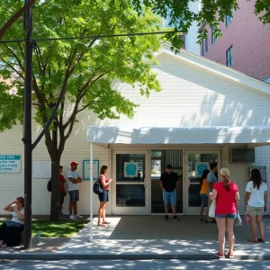 Community members seeking relief from heat at a cooling shelter in Augusta.