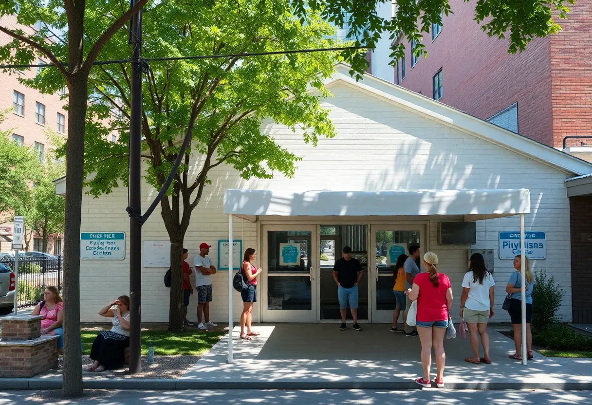 Community members seeking relief from heat at a cooling shelter in Augusta.