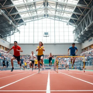 Indoor track and field athletes competing at Augusta University