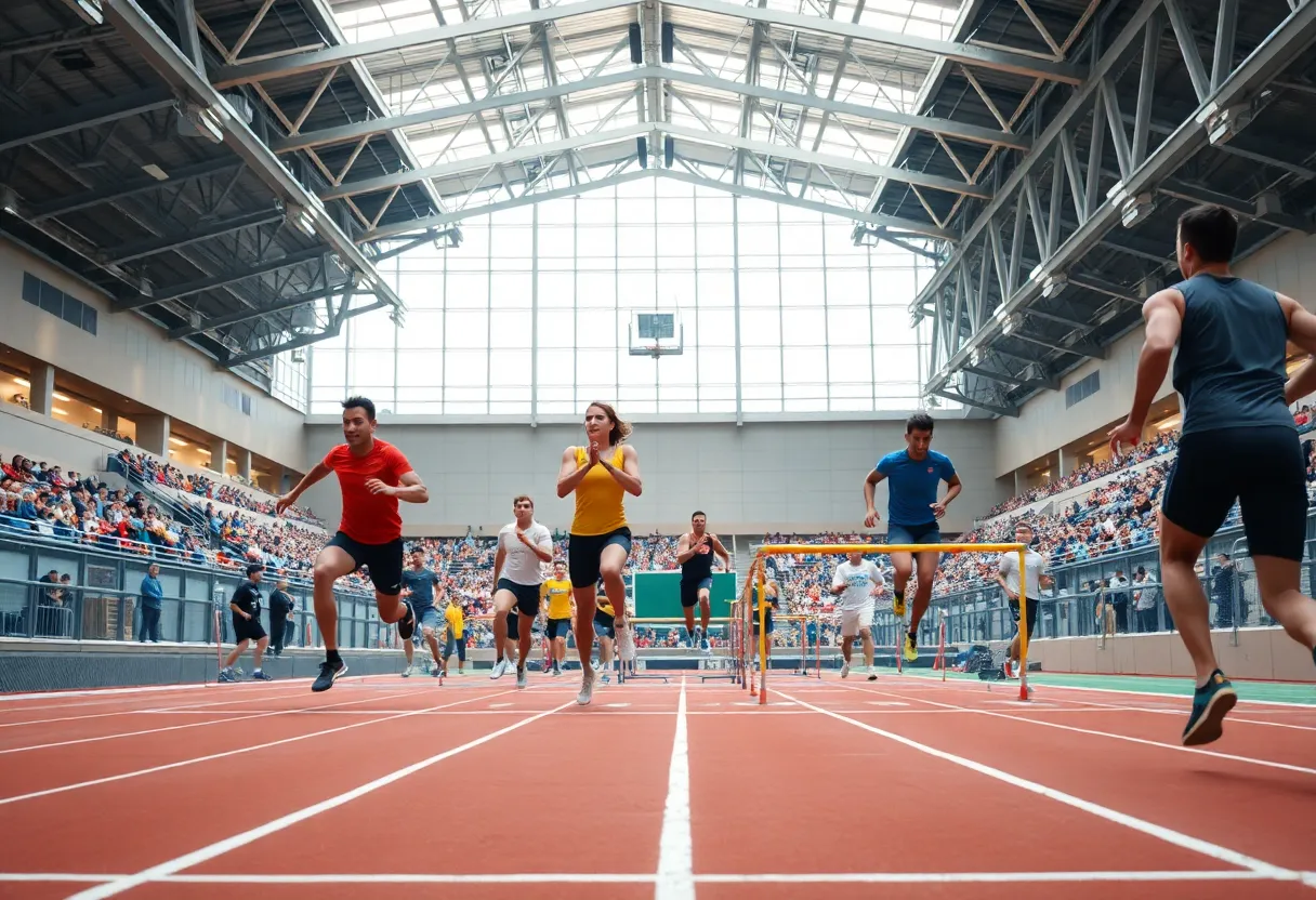 Indoor track and field athletes competing at Augusta University