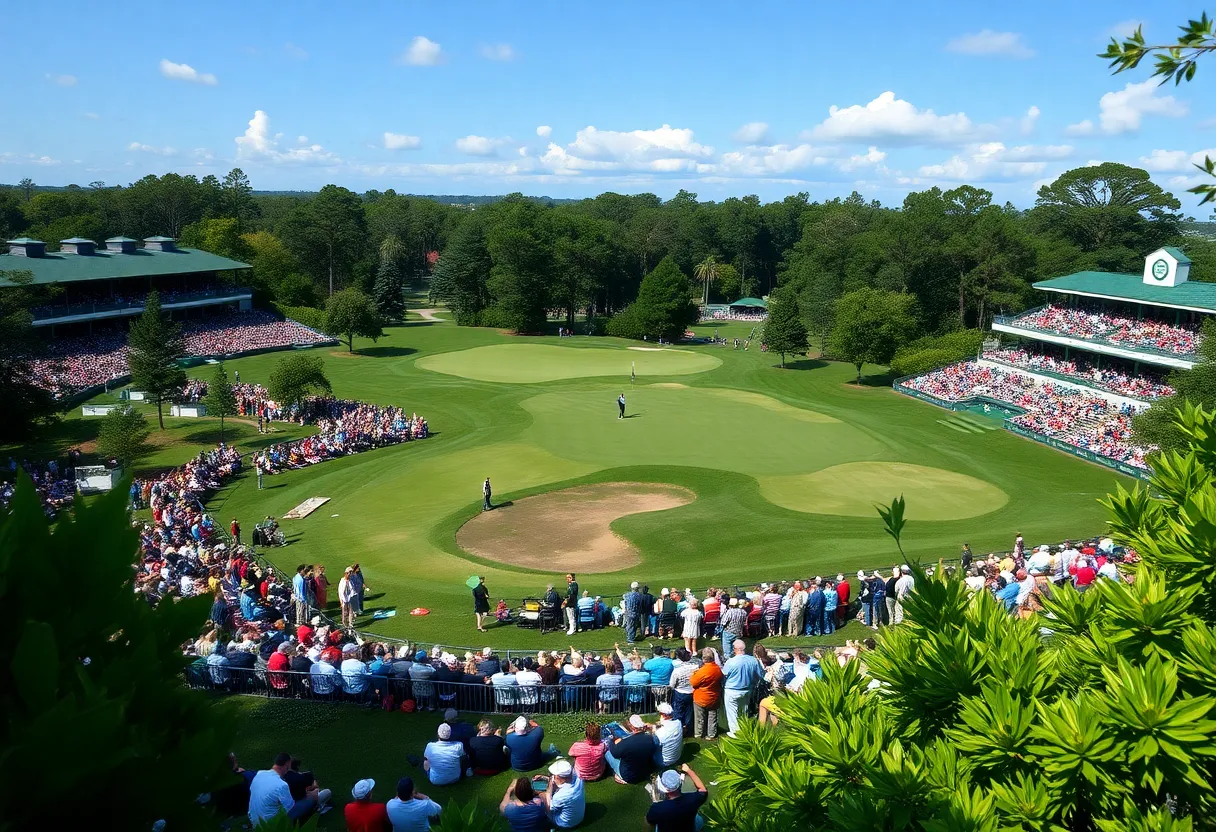 Scenic view of Augusta National Golf Club during the Masters Tournament