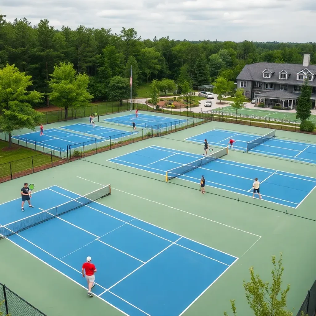 Rendering of proposed Augusta pickleball and tennis complex with outdoor courts
