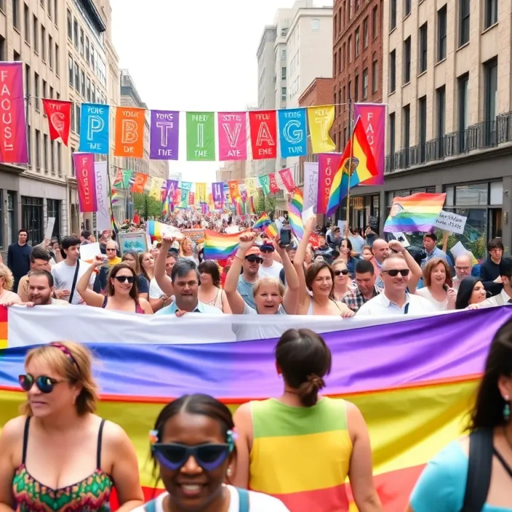 Augusta Pride parade with participants celebrating diversity and unity