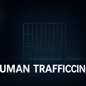 Illustration of a cage symbolizing human trafficking