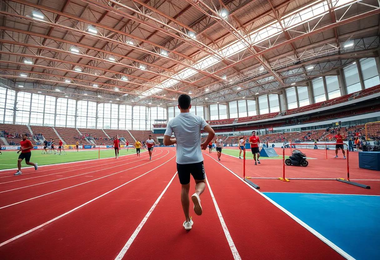 Indoor track and field athletes competing at Augusta University
