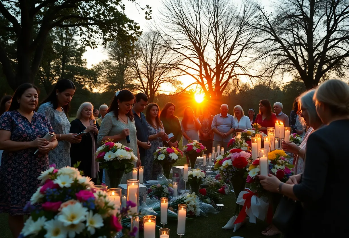 Community members gathered in remembrance and tribute.