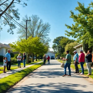 Community members searching in Augusta neighborhood for a missing elderly woman.