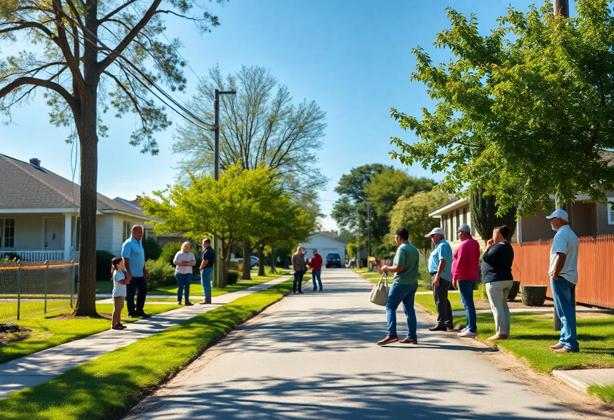 Community members searching in Augusta neighborhood for a missing elderly woman.