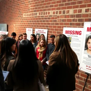 Community members supporting a missing teenager search