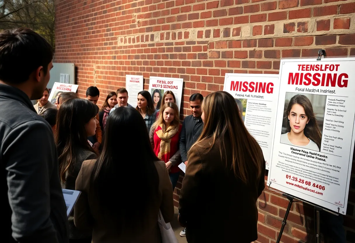 Community members supporting a missing teenager search