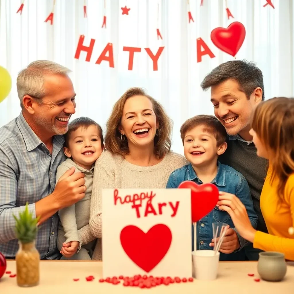 A family celebrating Father's Day with joy and warmth.