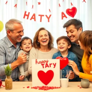 A family celebrating Father's Day with joy and warmth.