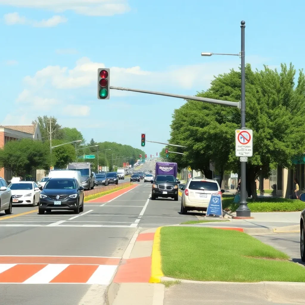 Traffic and pedestrians on Georgia Avenue with planned improvements