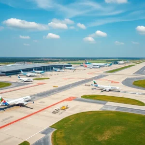 Image of Georgia airport showcasing upgrades and busy activity