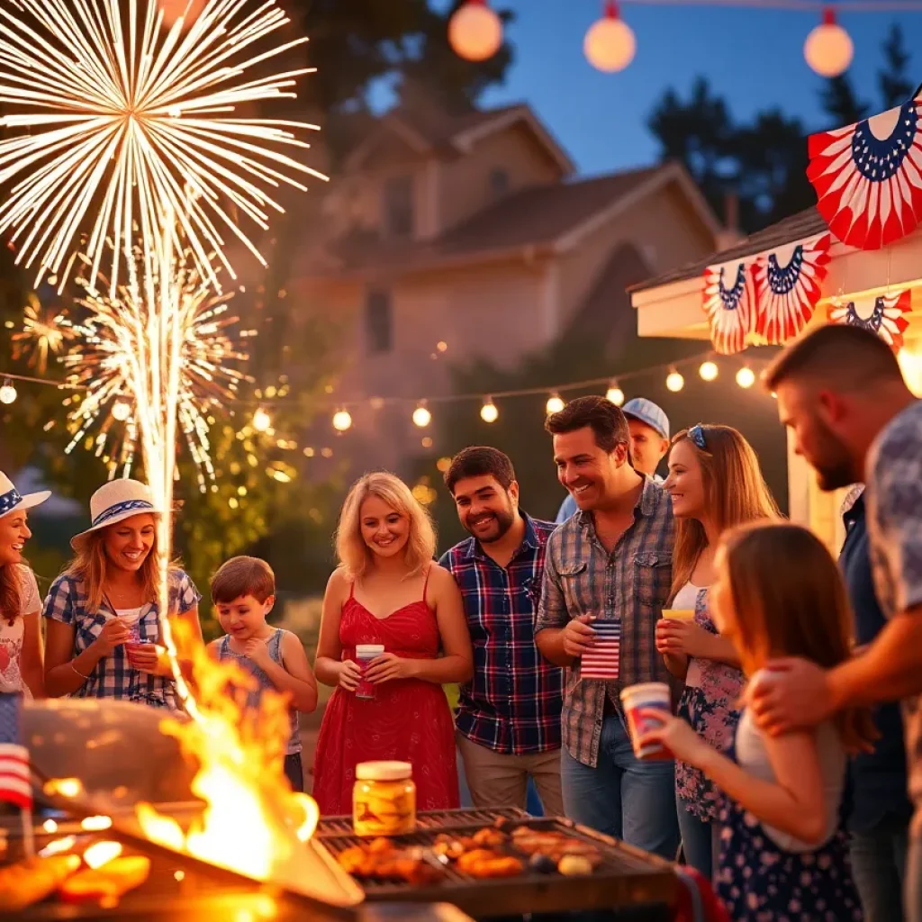 Fireworks lighting up the sky during July Fourth celebrations