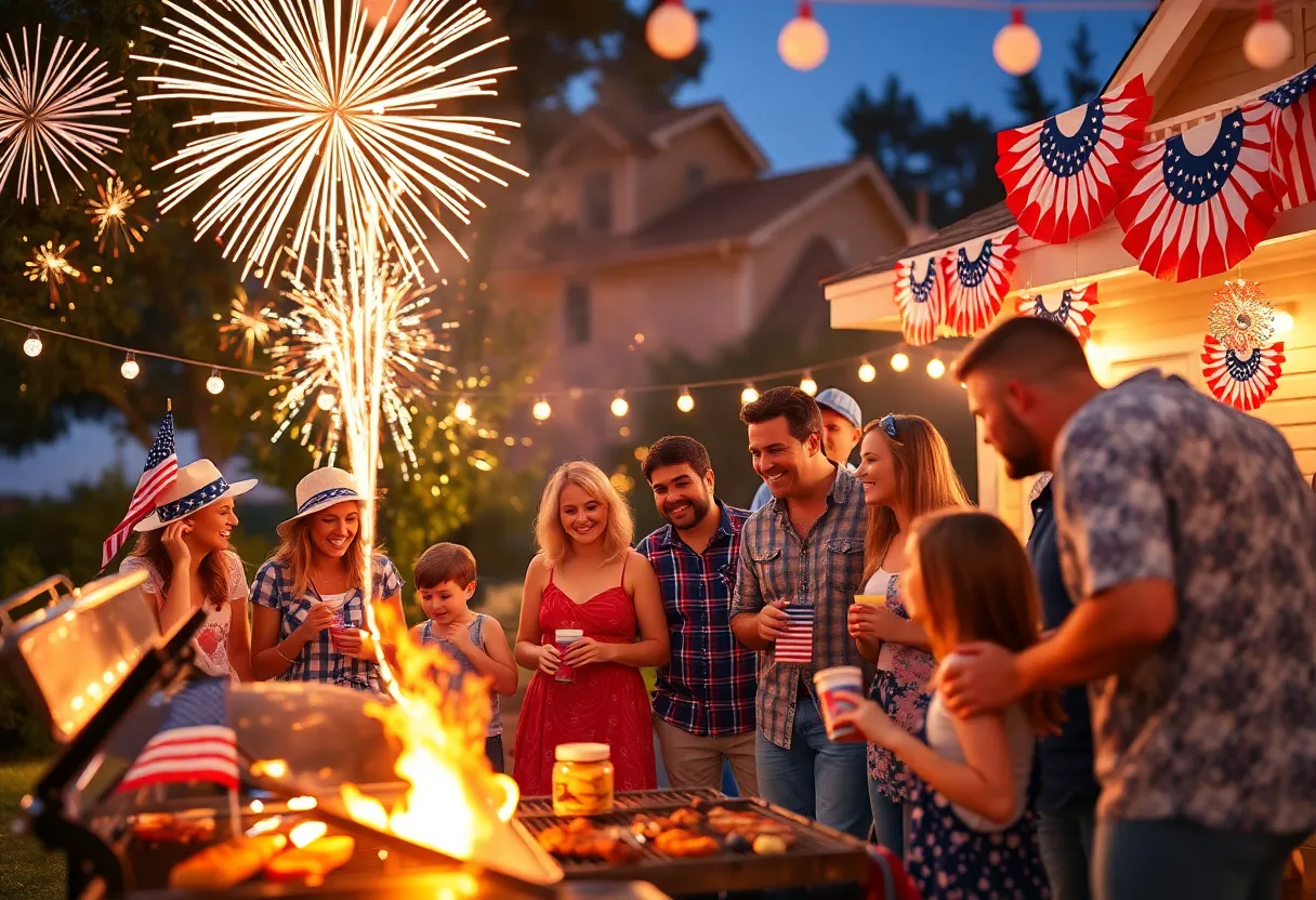 Fireworks lighting up the sky during July Fourth celebrations