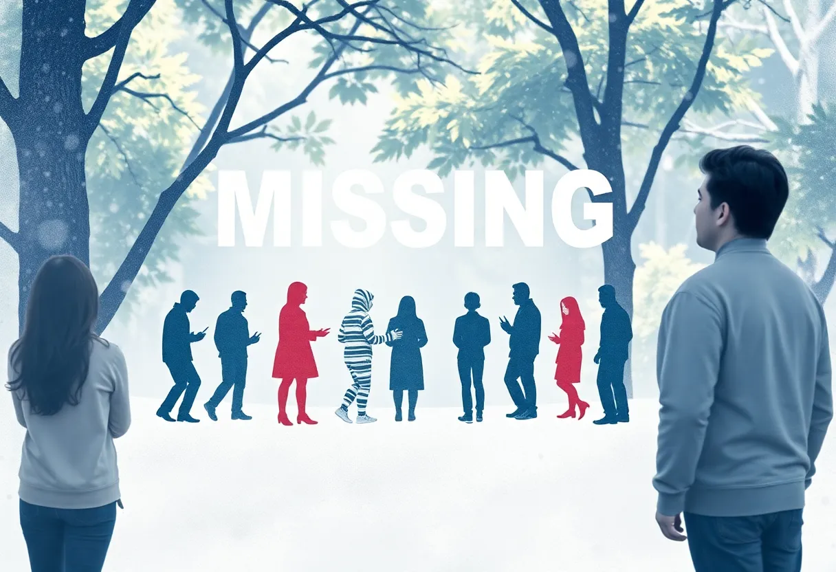 A symbolic representation of community efforts to find missing women.
