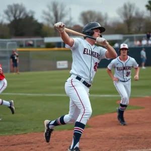 Baseball players in action during a game.