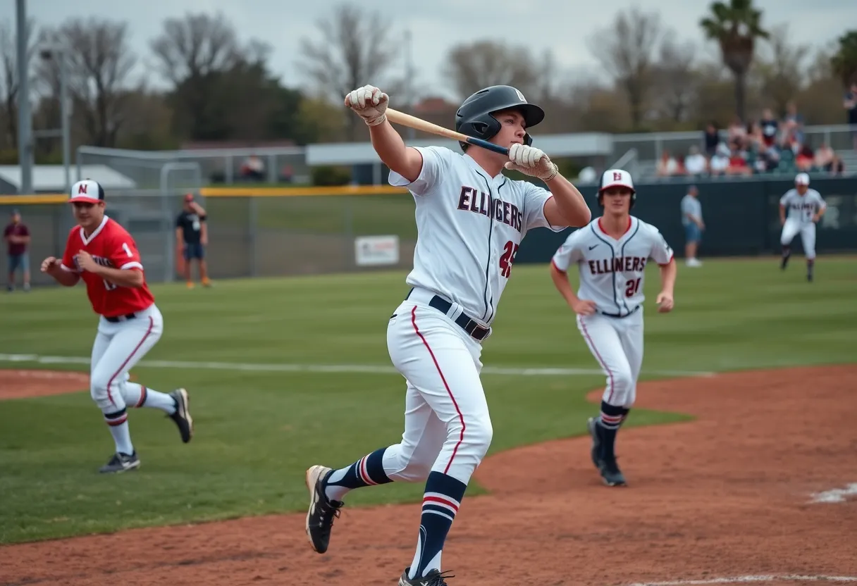 Baseball players in action during a game.