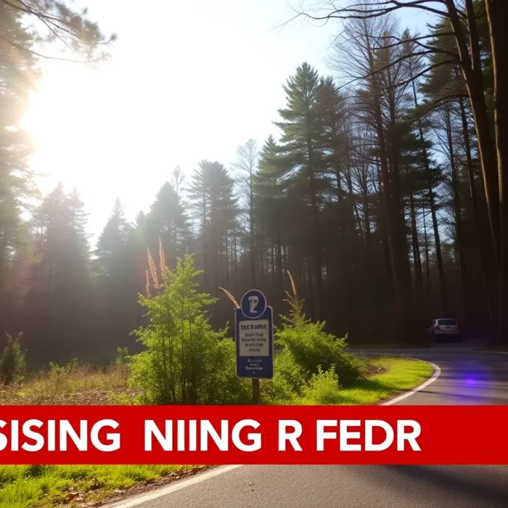 Wooded area near Gregory Lake Road where a missing woman was last seen