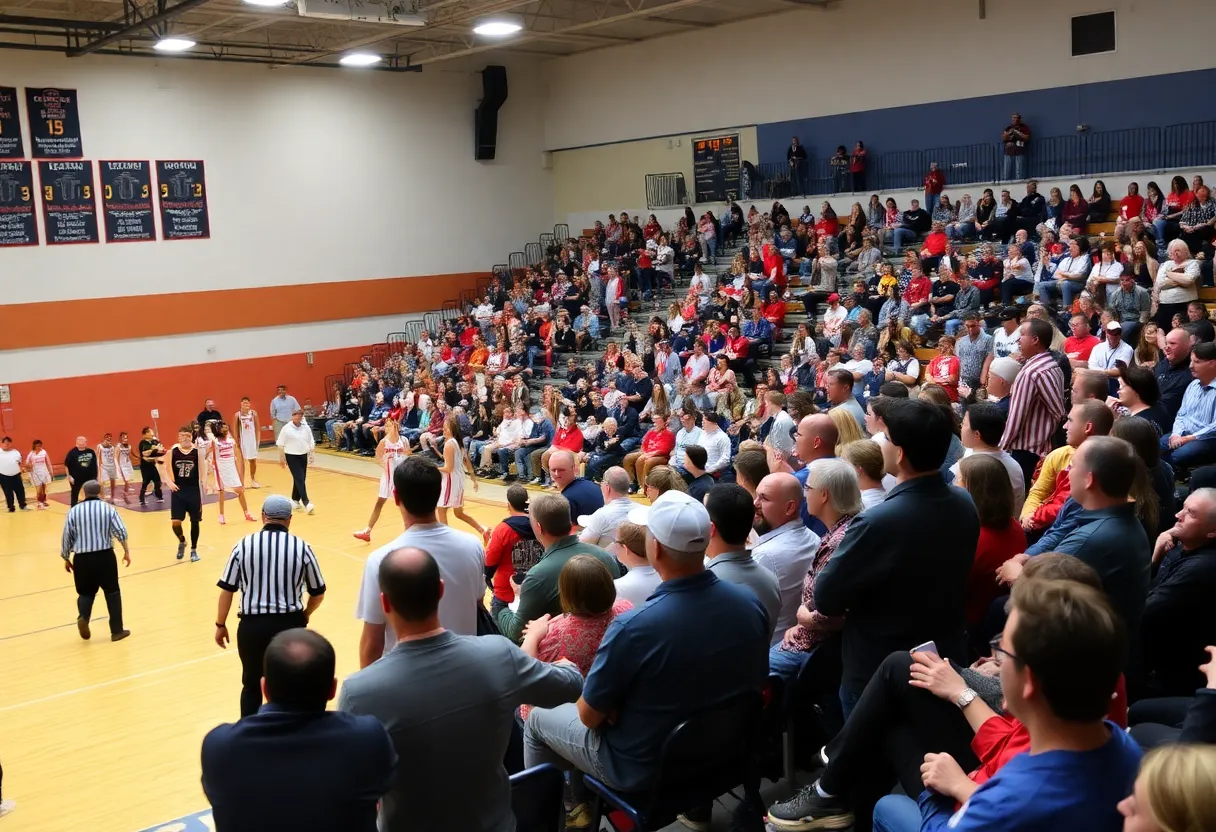 Basketball players in action during the Small College Basketball Hall of Fame Classic