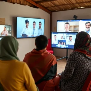 Patients using telehealth technology in a rural healthcare setting