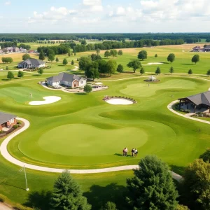 Aerial view of The Patch golf course at Augusta National