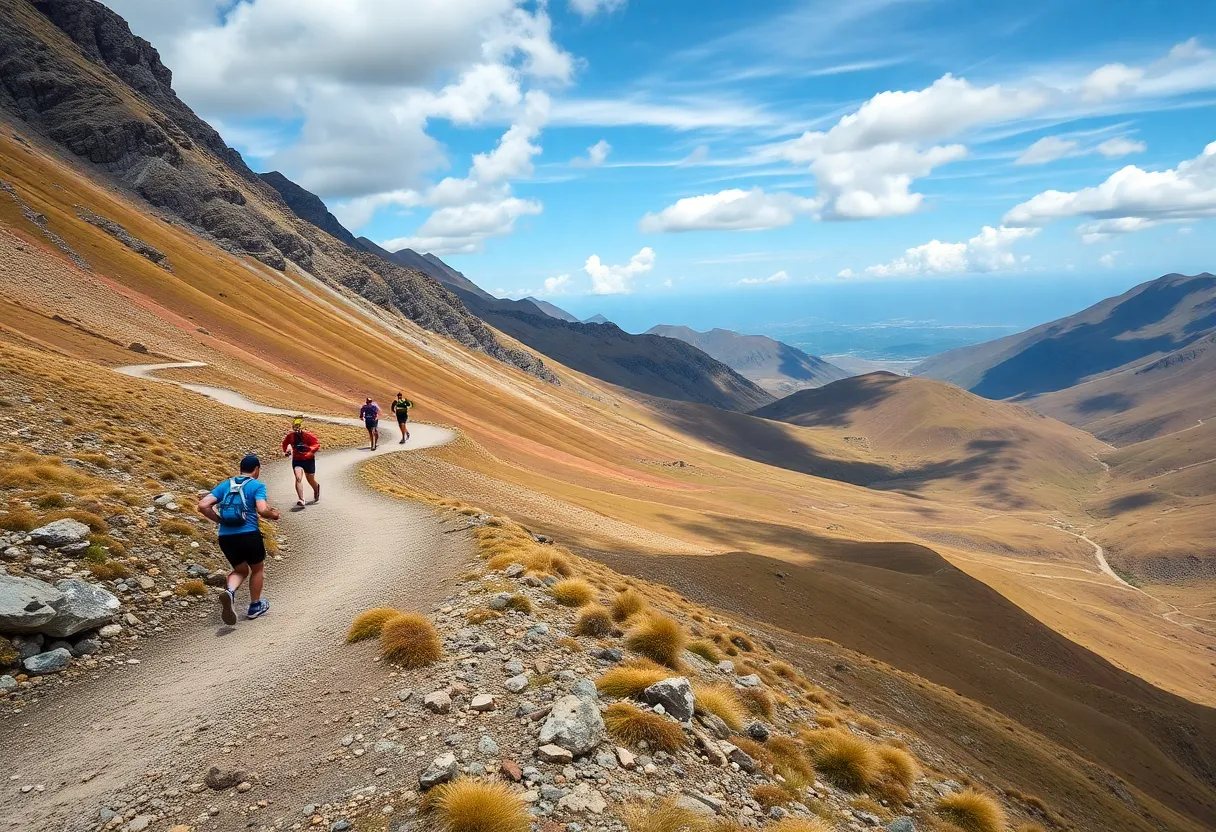Runners navigating a challenging ultramarathon course