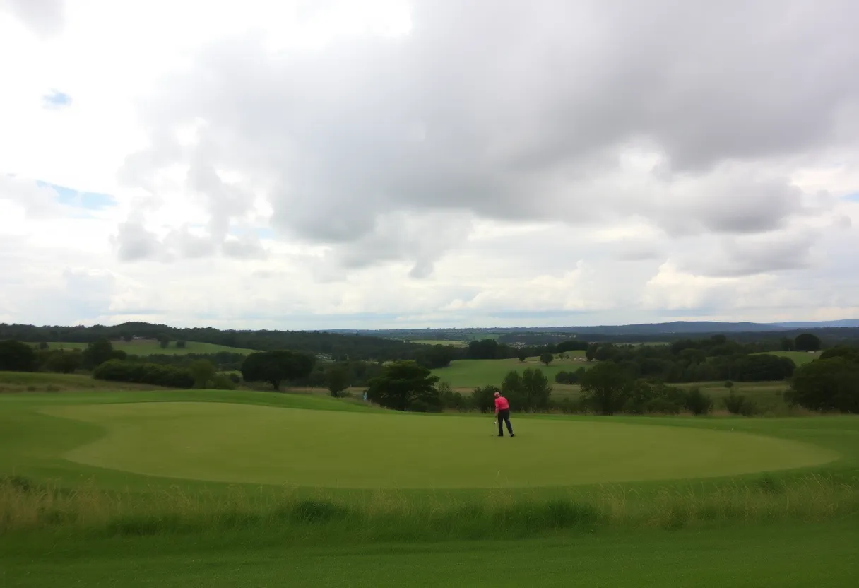 Yale women's golf team playing on the course during the Valspar Augusta Invitational.