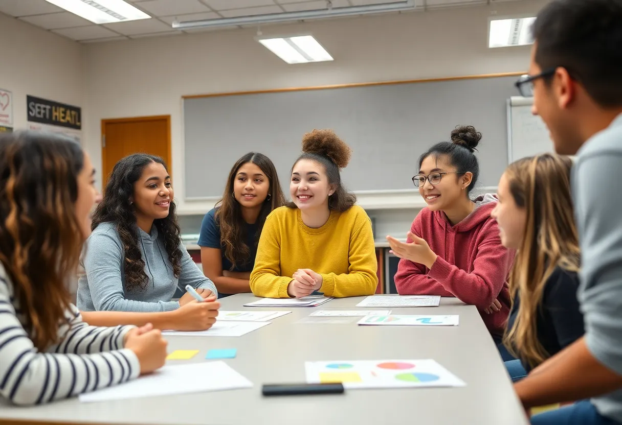 Students facilitating a mental health awareness workshop