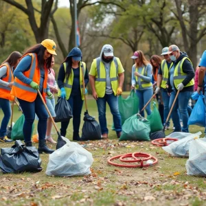 Volunteers participating in Augusta's City Cleanup initiative.