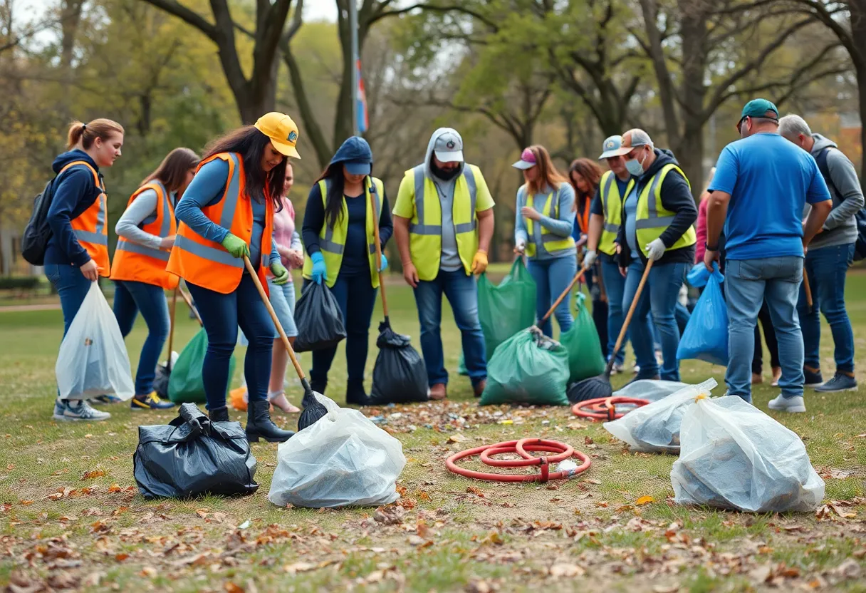 Volunteers participating in Augusta's City Cleanup initiative.