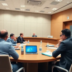 City council meeting discussing community issues