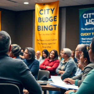 Residents of Augusta engaging in a budget meeting