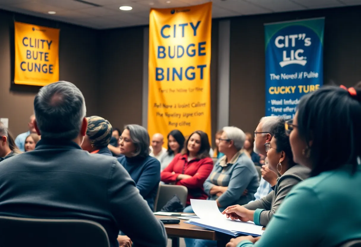 Residents of Augusta engaging in a budget meeting