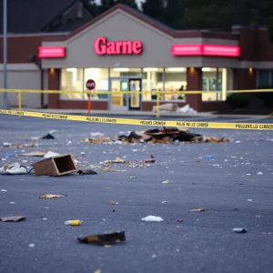Crime scene investigation at The One Stop in Augusta