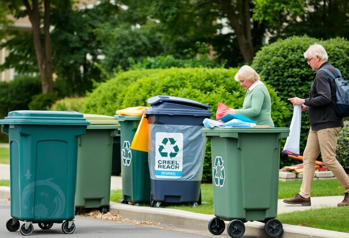 Residents engaging in curbside recycling in Augusta