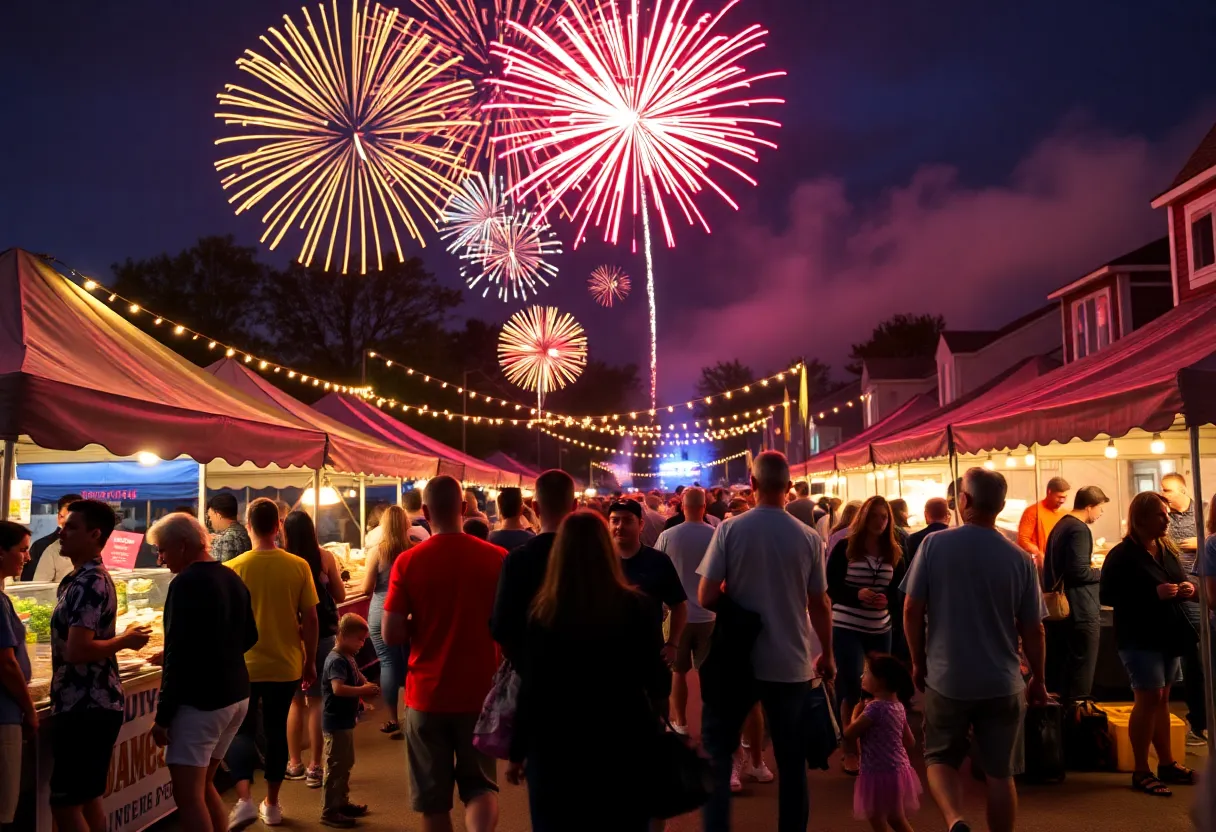 Families enjoying Fourth of July celebration in Augusta
