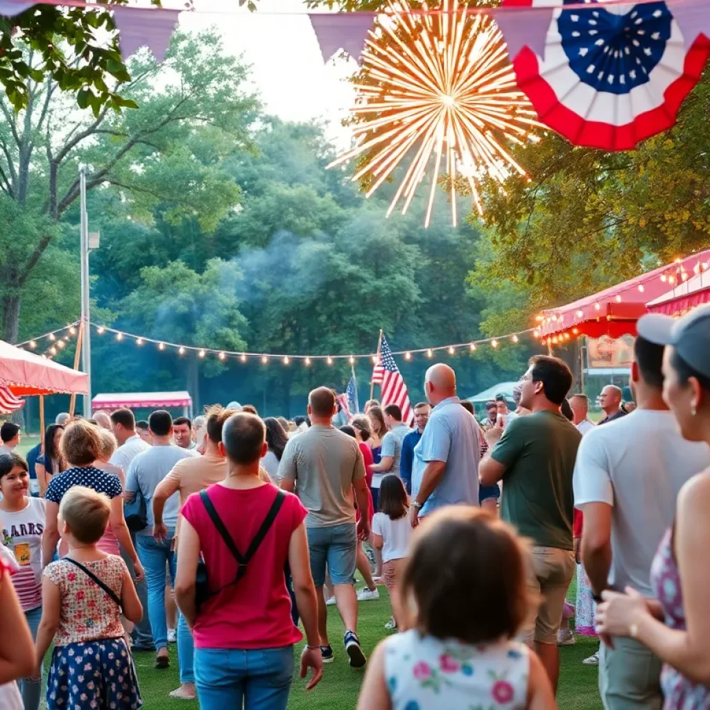 Families enjoying Independence Day festivities in Augusta