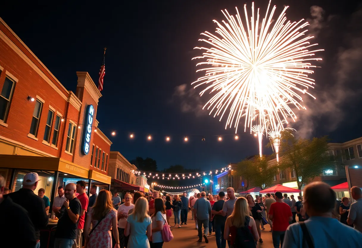 Fireworks over Augusta during Independence Day Celebration